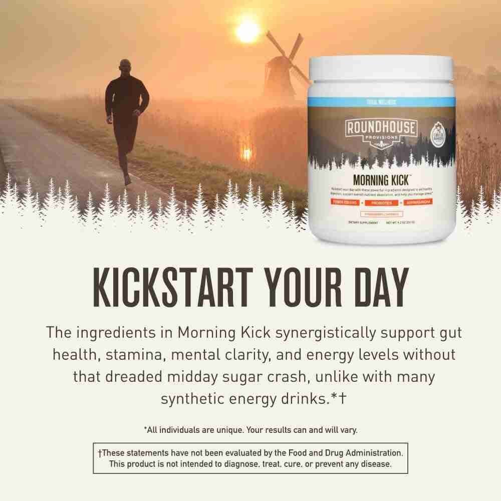 by Chuck Norris Morning Kick, Greens Superfood Powder Supplement with Ashwaganda, Collagen, Probiotics, Supports Energy Levels, | Choice Wholesales