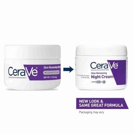 CeraVe Skin Renewing Night Cream | Niacinamide, Peptide Complex, and Hyaluronic Acid Moisturizer for Face | 1.7 Ounce, Packaging | Choice Wholesales