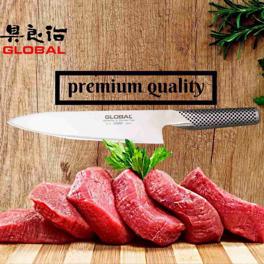8″” Global Professional Japanese Chef’s Knife G-2 Stainless steel handle Steel Yoshikin Knife,, Silver | Choice Wholesales