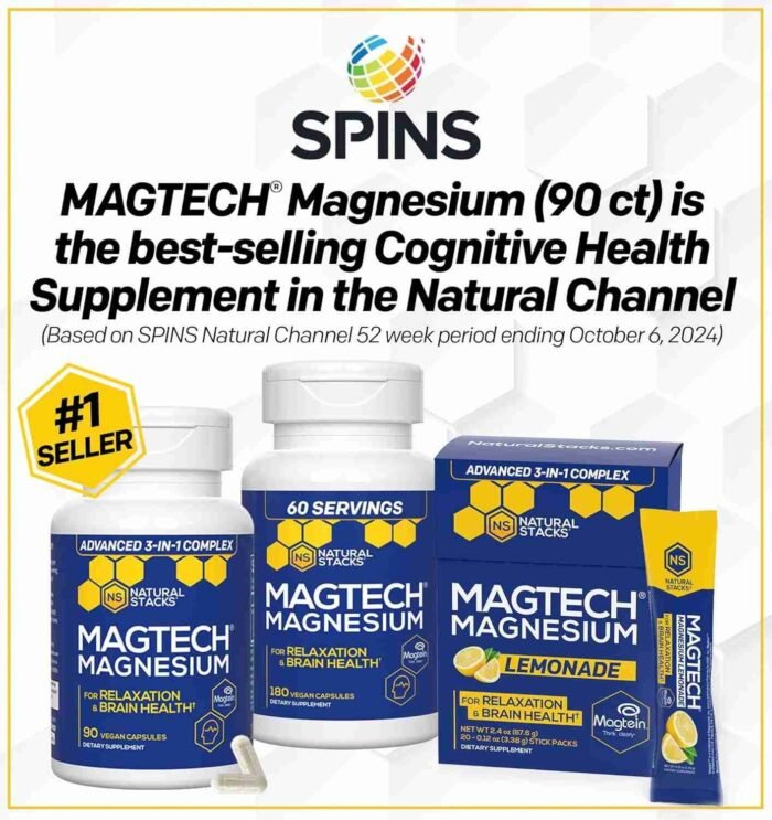MagTech Magnesium Supplement – 3 Forms of Magnesium: Magtein L-Threonate, Glycinate & Taurate – 200mg Chelated Magnesium Complex | Choice Wholesales
