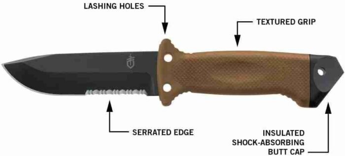 Gerber Gear LMF II Infantry Survival Tactical Knife – Fixed Blade with 4.84″ Partially Serrated Blade and Textured Grip – | Choice Wholesales