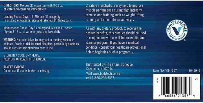 BodyTech 100% Pure Creatine Monohydrate Powder – Premium Micronized Creatine for Enhanced Muscle Strength and Performance – | Choice Wholesales