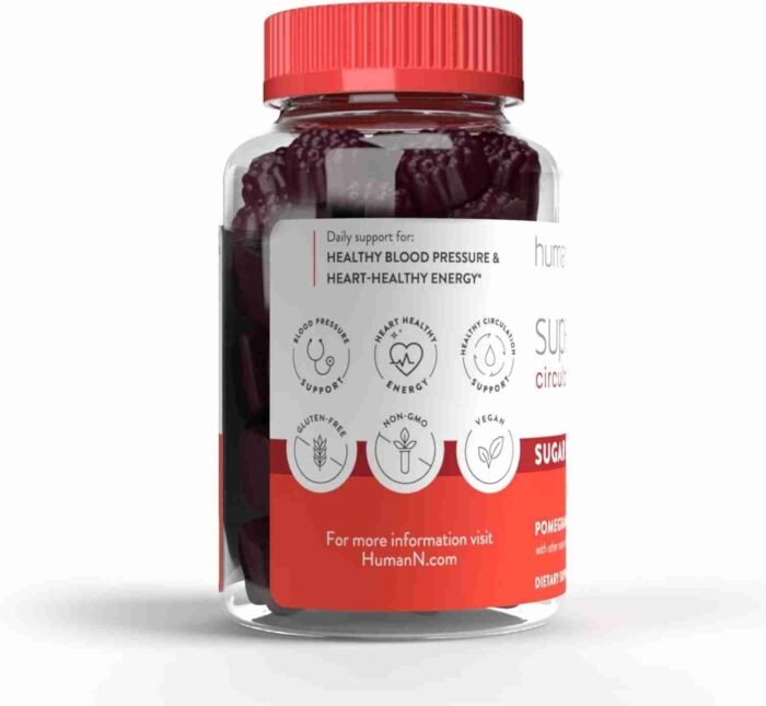 humanN SuperBeets Circulation Gummies – Heart-Healthy Energy, Grape Seed Extract & Beet Root Powder – Pomegranate Berry Flavor, | Choice Wholesales