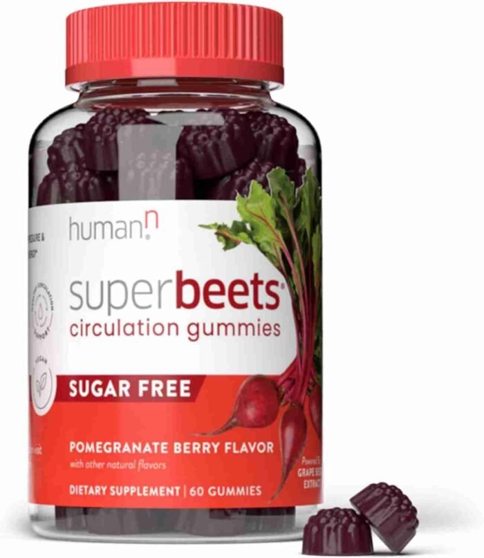humanN SuperBeets Circulation Gummies – Heart-Healthy Energy, Grape Seed Extract & Beet Root Powder – Pomegranate Berry Flavor, | Choice Wholesales