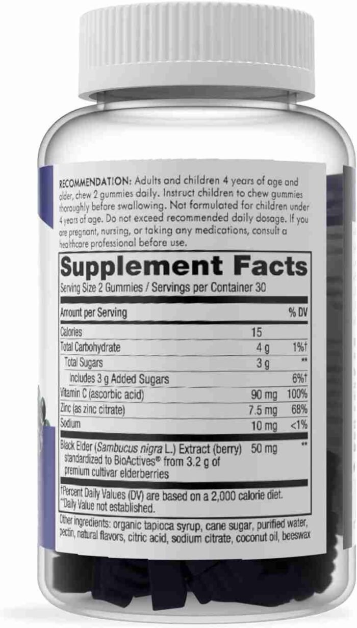 Nature’s Way Sambucus Elderberry Immune Gummies, Daily Immune Support for Kids and Adults*, with Vitamin C, Vitamin D3, Zinc, | Choice Wholesales