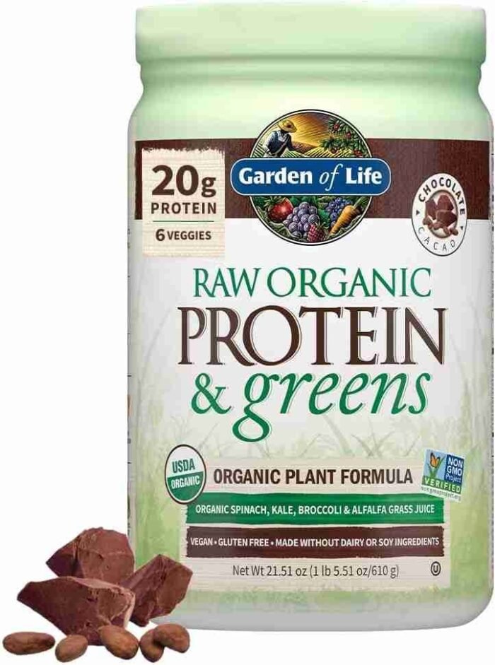 Garden of Life Raw Organic Protein & Greens – Chocolate – Vegan Protein Powder for Women and Men | Choice Wholesales
