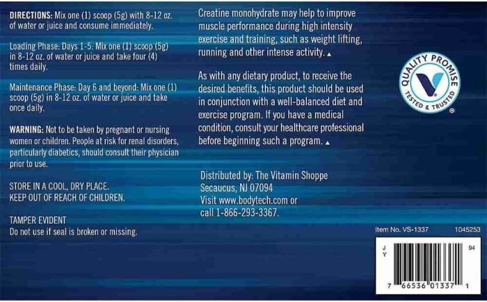 BodyTech 100% Pure Creatine Monohydrate Powder – Premium Micronized Creatine for Enhanced Muscle Strength and Performance – | Choice Wholesales