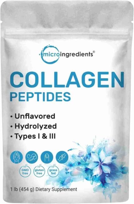 Multi Collagen Peptides Powder, 16 Oz - Hydrolyzed Protein Peptides | Type I,II,III,V,X with Hyaluronic Acid, Biotin & Vitamin C