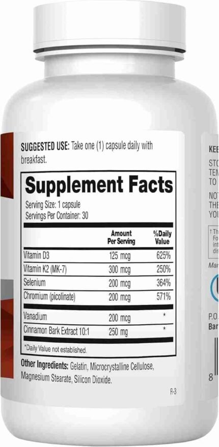 CinnaChroma Blood Sugar Support – 60 Capsules | Promote Healthy Glucose Levels | Choice Wholesales