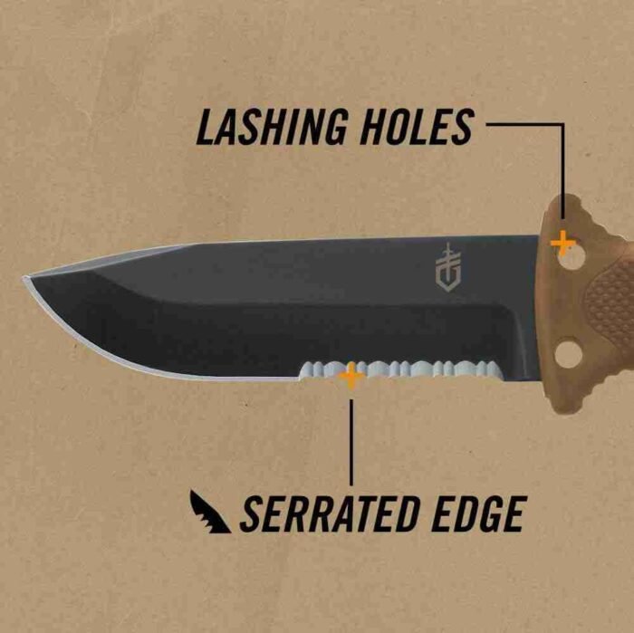Gerber Gear LMF II Infantry Survival Tactical Knife – Fixed Blade with 4.84″ Partially Serrated Blade and Textured Grip – | Choice Wholesales