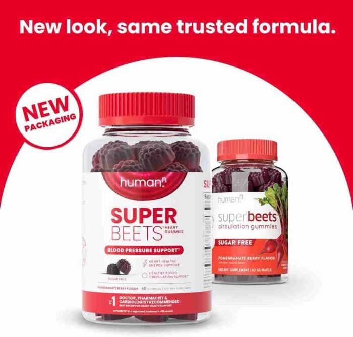 humanN SuperBeets Circulation Gummies – Heart-Healthy Energy, Grape Seed Extract & Beet Root Powder – Pomegranate Berry Flavor, | Choice Wholesales