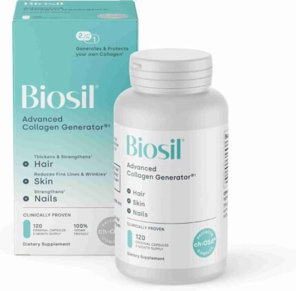 Biosil Collagen Generator - 120 Original Capsules - with Patented ch-OSA Complex - Generates & Protects Your Own Collagen - GMO