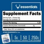 Bucked Up Creatine Monohydrate 250 Grams Micronized Powder, Essentials (50 Servings) | Choice Wholesales