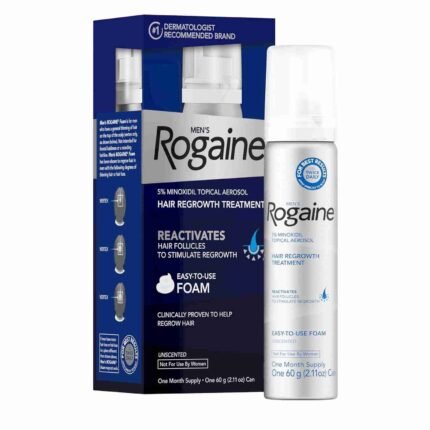Men's Rogaine 5% Minoxidil Foam for Hair Regrowth, Topical Hair Loss Treatment for Men to Regrow Fuller, Thicker Hair, Unscented