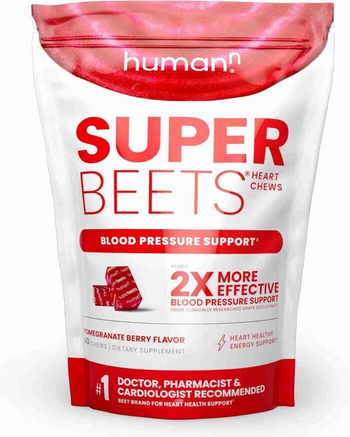 humanN SuperBeets Heart Chews, Nitric Oxide and Blood Pressure Support, Grape Seed Extract & Non-GMO Beet Root Powder Energy | Choice Wholesales