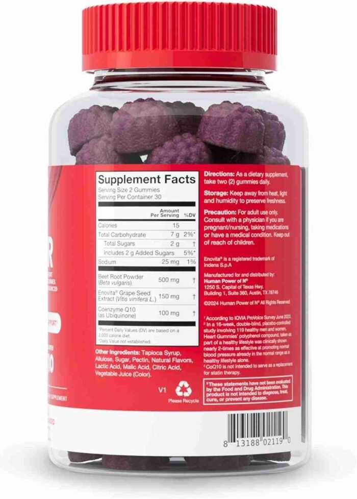 humanN SuperBeets Circulation Gummies – Heart-Healthy Energy, Grape Seed Extract & Beet Root Powder – Pomegranate Berry Flavor, | Choice Wholesales
