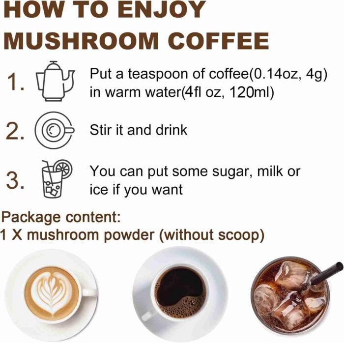 Mushroom Coffee for Smoothies/Latte, Mushroom Powder Blend (57 Servings) with Lions Mane, Reishi, Cordyceps, Turkey Tail, Chaga | Choice Wholesales