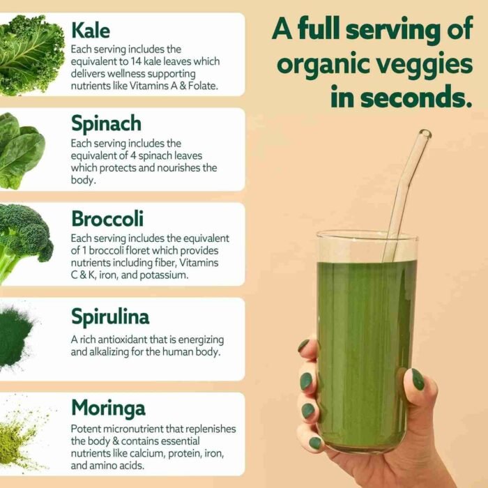 Suja Organic Greens Powder Probiotic Blend, Spirulina, Daily Superfood Drink or Smoothie Mix for Immune Support, Digestion, & | Choice Wholesales