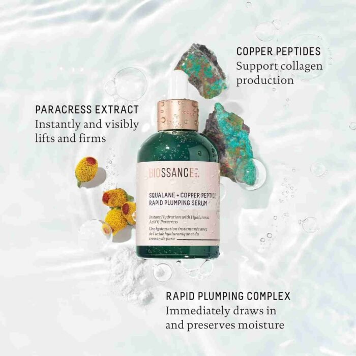 BIOSSANCE Squalane + Copper Peptide Rapid Plumping Serum | Choice Wholesales