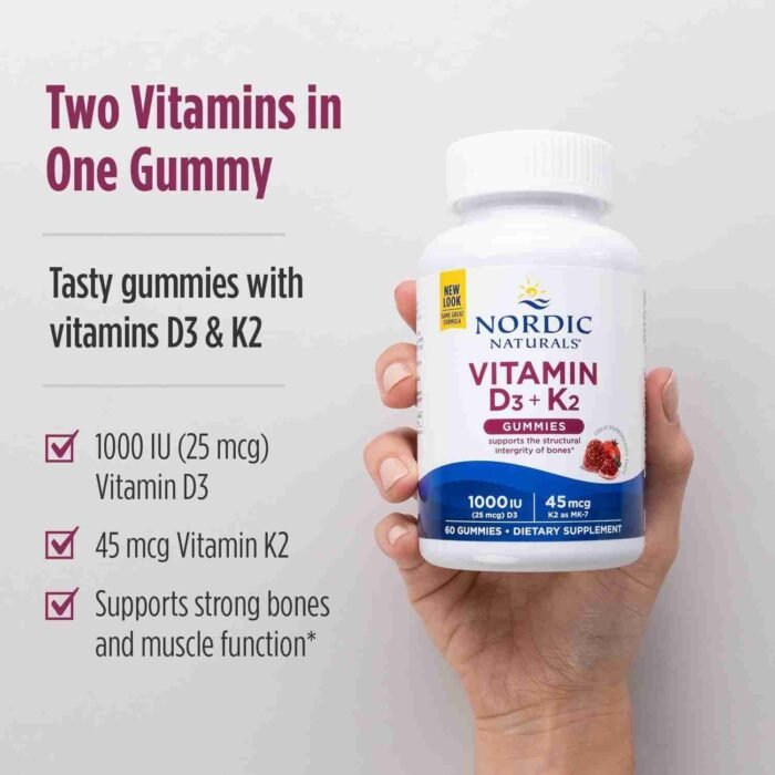 Nordic Naturals Vitamin D3 + K2 Gummies, Pomegranate – 60 Gummies – Wholesale Pricing with Low MOQ | Choice Wholesales