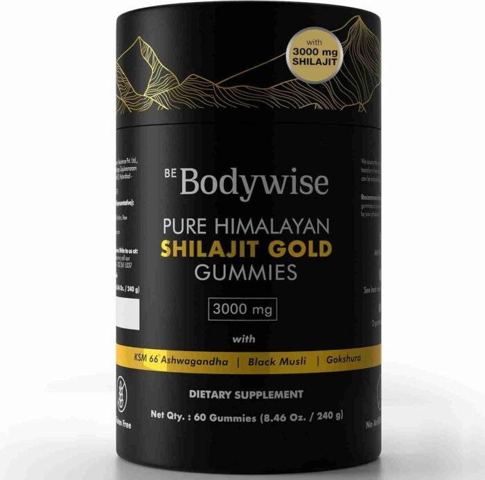 Be Bodywise Pure Himalayan Shilajit Gummies Gold I Lab Tested I No Added Sugar I Ashwagandha, Gokshura| Fulvic Acid & 85+ Trace | Choice Wholesales