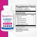 Just Thrive Probiotic & Antioxidant Supplement – 100% Spore-Based Digestive and Immune Support – Gluten Free, 30 Caps | Choice Wholesales