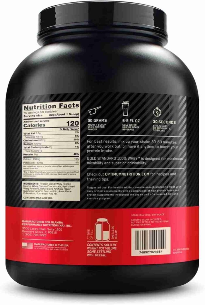 Optimum Nutrition Gold Standard 100% Whey Protein Powder, Double Rich Chocolate, 5 Pound (Packaging May Vary) | Choice Wholesales
