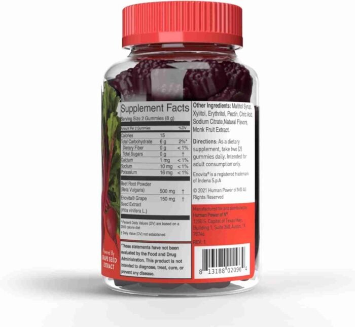 humanN SuperBeets Circulation Gummies – Heart-Healthy Energy, Grape Seed Extract & Beet Root Powder – Pomegranate Berry Flavor, | Choice Wholesales