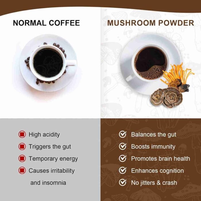 Mushroom Coffee for Smoothies/Latte, Mushroom Powder Blend (57 Servings) with Lions Mane, Reishi, Cordyceps, Turkey Tail, Chaga | Choice Wholesales
