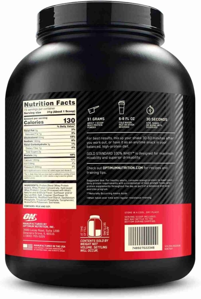 Optimum Nutrition Gold Standard 100% Whey Protein Powder, Double Rich Chocolate, 5 Pound (Packaging May Vary) | Choice Wholesales