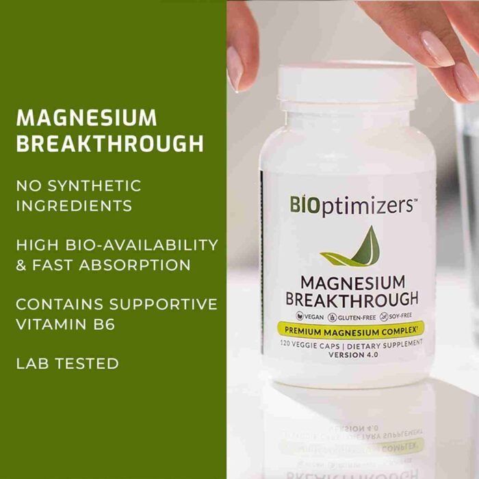 BiOptimizers Magnesium Breakthrough Supplement 4.0 – Has 7 Forms of Magnesium: Glycinate, Malate, Citrate, and More – Natural | Choice Wholesales