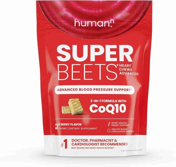 humanN SuperBeets Heart Chews, Nitric Oxide and Blood Pressure Support, Grape Seed Extract & Non-GMO Beet Root Powder Energy | Choice Wholesales