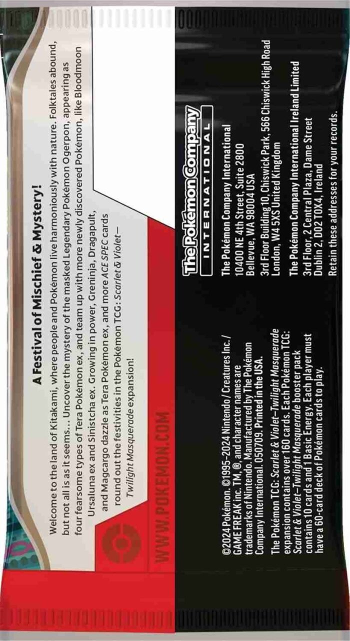 Pokemon TCG Scarlet & Violet – Twilight Masquerade Booster Pack | Wholesale with Low MOQ | Choice Wholesales
