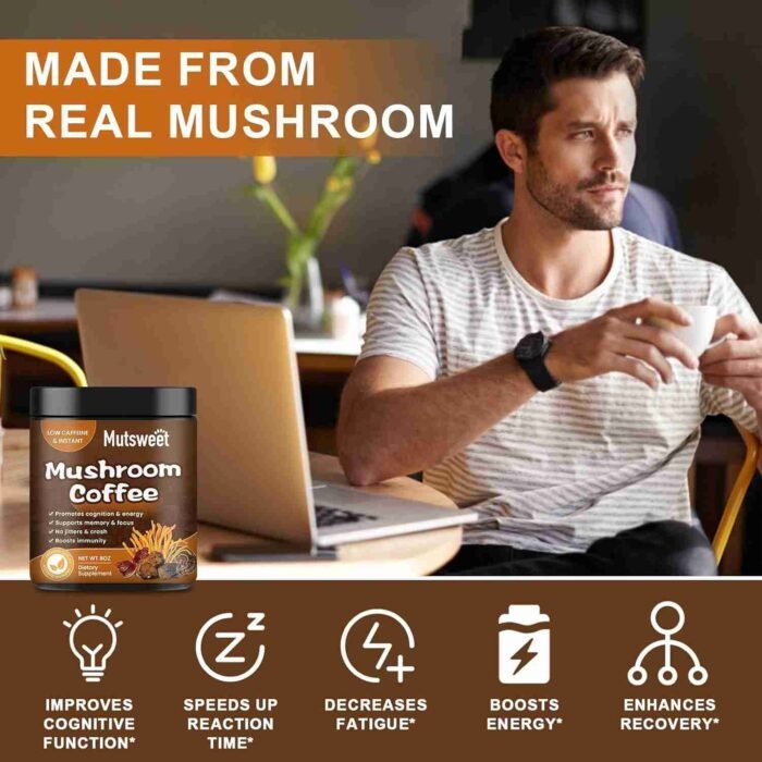 Mushroom Coffee for Smoothies/Latte, Mushroom Powder Blend (57 Servings) with Lions Mane, Reishi, Cordyceps, Turkey Tail, Chaga | Choice Wholesales