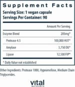 Vital Nutrients Vegan Pancreatic Enzymes – for Women & Men – Enzymes for Digestion Support Gut Health – Relief from Gas & | Choice Wholesales