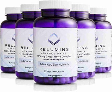Relumins Glutathione Supplement - 1650mg Reduced Glutathione Complex with Alpha Lipoic Acid, Rose HIPS, Riboflavin, & Vitamin E