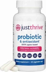 Just Thrive Probiotic & Antioxidant Supplement – 100% Spore-Based Digestive and Immune Support – Gluten Free, 30 Caps | Choice Wholesales