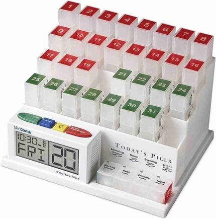 FSA HSA Eligible Monthly Pill Organizer System 4 Times a Day, 31 Day Pill Organizer Box