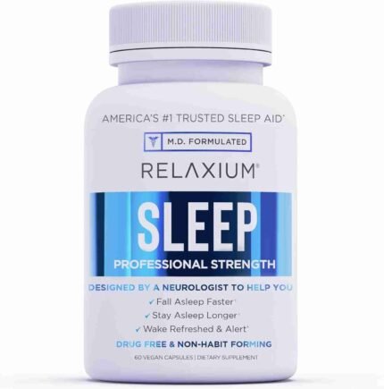 Relaxium Sleep Aid for Adults, Melatonin 5mg with Magnesium Glycinate, Sleep-Promoting Valerest & Ashwagandha, Non-Habit Forming