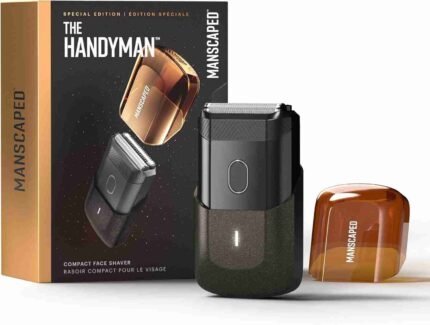 MANSCAPED® The Handyman™ Compact Face Shaver – Portable Men’s Travel Facial Hair Groomer, USB-C Rechargeable Razor,