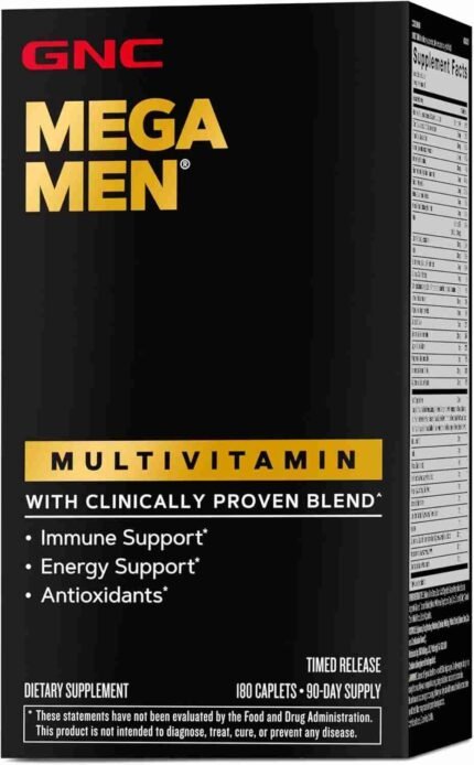 GNC Mega Men Multivitamin Caplets, Clinically Proven to Feel Better, Immune Support, Energy Support, Antioxidants, B Vitamins,