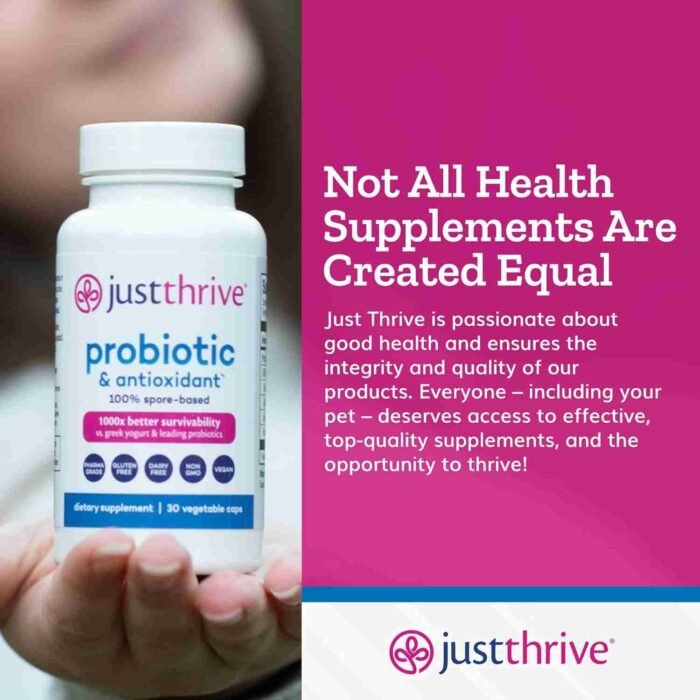 Just Thrive Probiotic & Antioxidant Supplement – 100% Spore-Based Digestive and Immune Support – Gluten Free, 30 Caps | Choice Wholesales