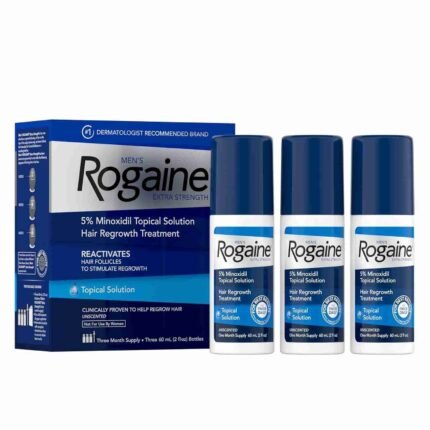 Men's Rogaine Extra Strength 5% Minoxidil Topical Solution for Thin Hair, Hair Loss Treatment to Regrow Fuller, Thicker Hair,