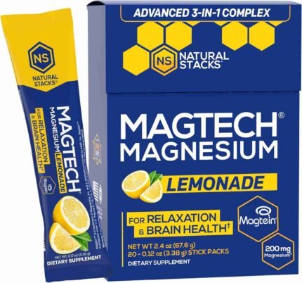 MagTech Magnesium Supplement - 3 Forms of Magnesium: Magtein L-Threonate, Glycinate & Taurate - 200mg Chelated Magnesium Complex