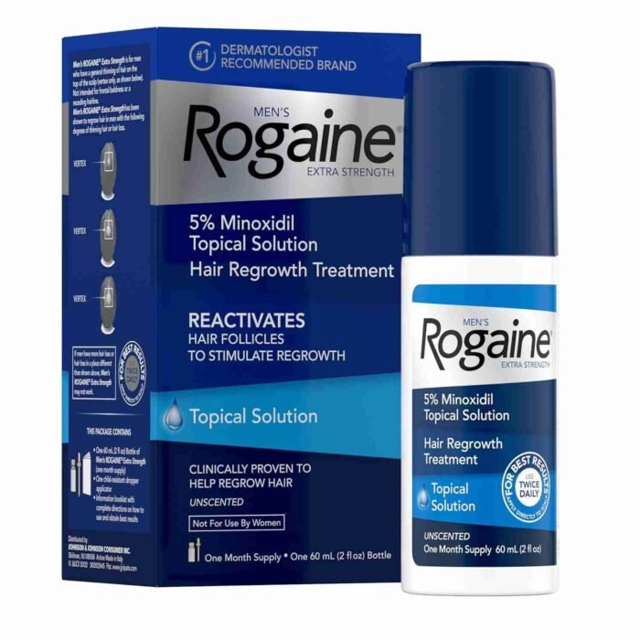 Men’s Rogaine Extra Strength 5% Minoxidil Topical Solution for Thin Hair, Hair Loss Treatment to Regrow Fuller, Thicker Hair, | Choice Wholesales