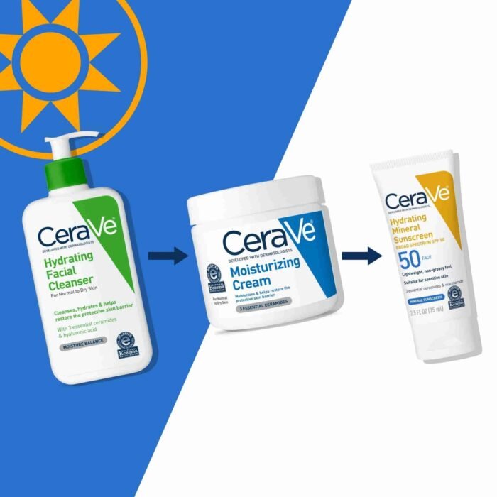 CeraVe Hydrating Face Mineral Sunscreen Lotion SPF 50 for All Skin Types, 2.5 fl oz | Choice Wholesales