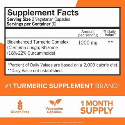 Qunol Turmeric Curcumin Capsules, 1000mg Extra Strength Supplement, Patented Hydro-Soluble Technology, Alternative to Turmeric