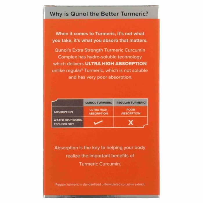 Qunol Turmeric Curcumin Capsules, 1000mg Extra Strength Supplement, Patented Hydro-Soluble Technology, Alternative to Turmeric | Choice Wholesales