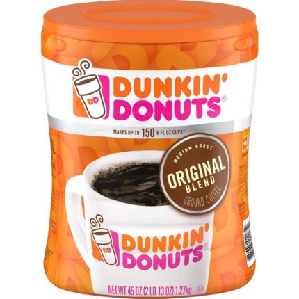 Dunkin' Donuts Original Ground Coffee, 45 oz - Makes up to 150 6 fl oz cups, 2 Pack